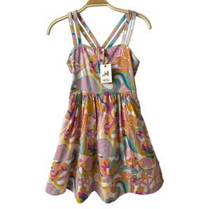 Finding Foxtale Floral Paisley Dress Girls 10 Pink Cottagecore Sleeveless School
